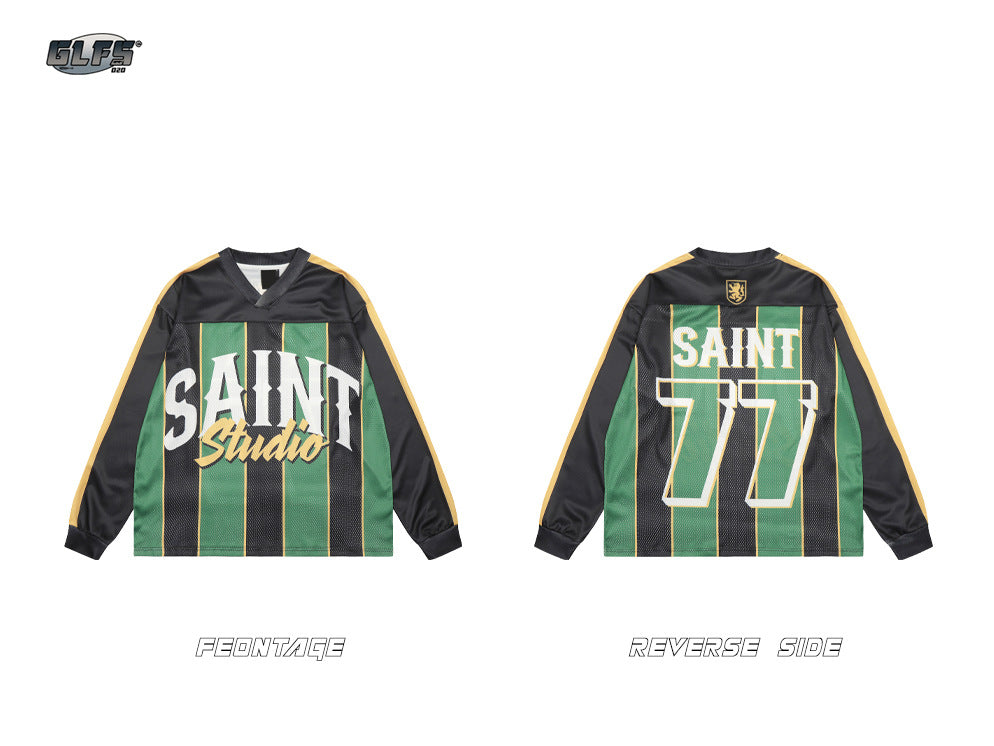 Mesh Sporty Stripe Long Sleeve T-Shirt WN26595