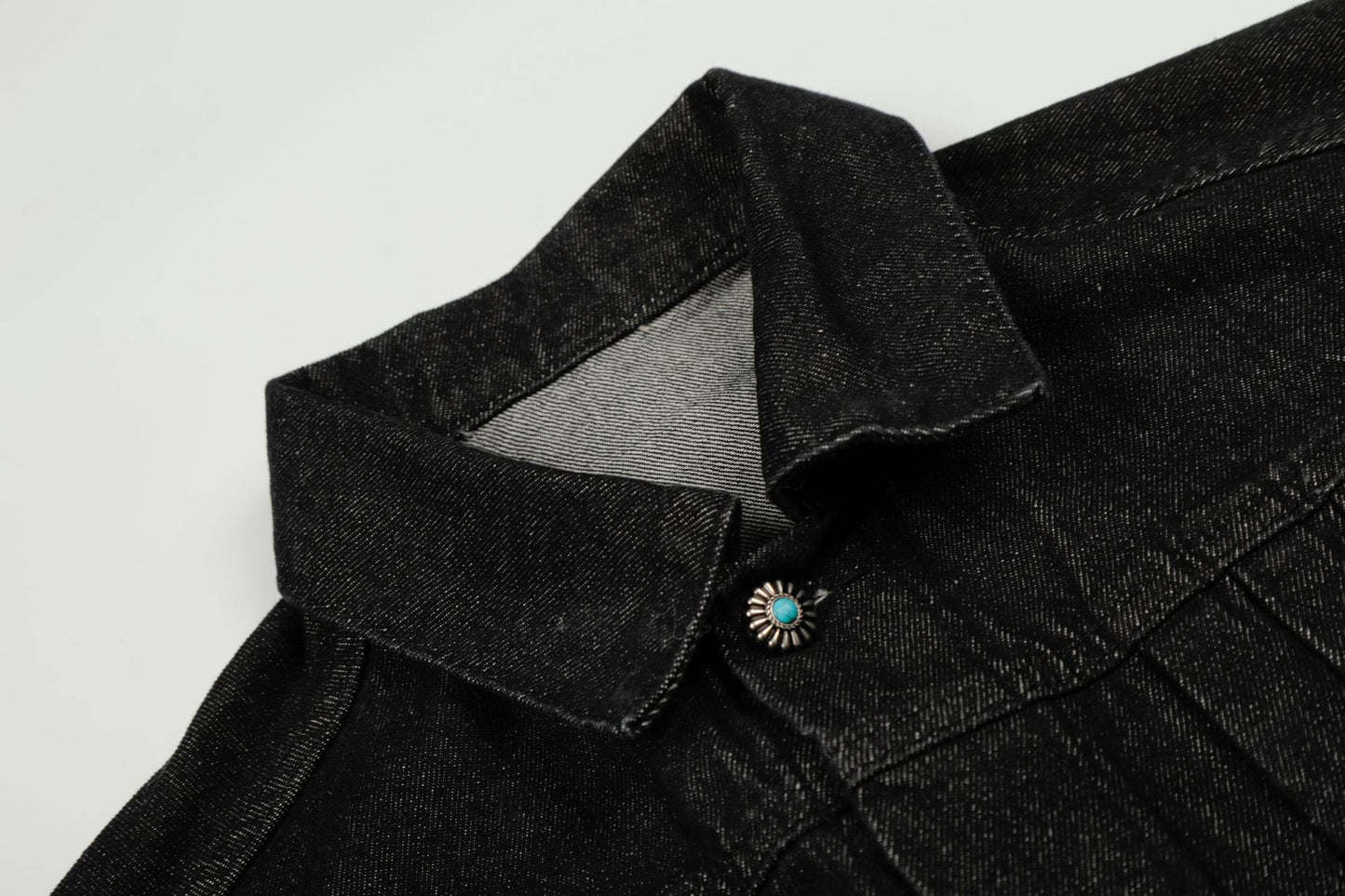Raw Denim Pleats Metal Buckle Jacket WN26042