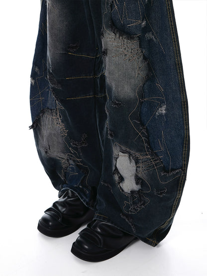 Wrinkled Chunky Sole Leather Mule Shoes WN20799