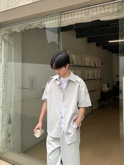 Plain Short Sleeve Shirt & Half Pants Setup WN24968