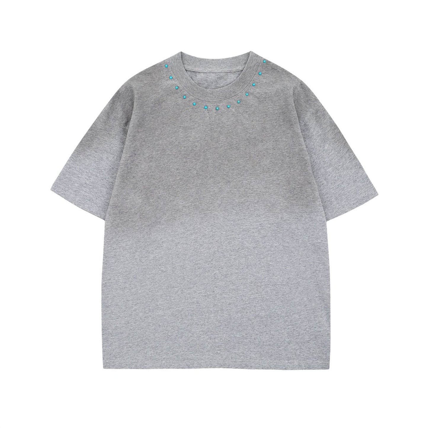 Spray Paint Beaded Oversize Short Sleeve T-Shirt WN16210