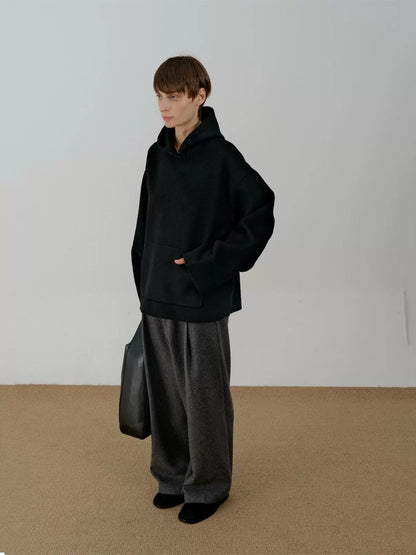 Wool Blend Oversize Lightweight Hoodie WN21586
