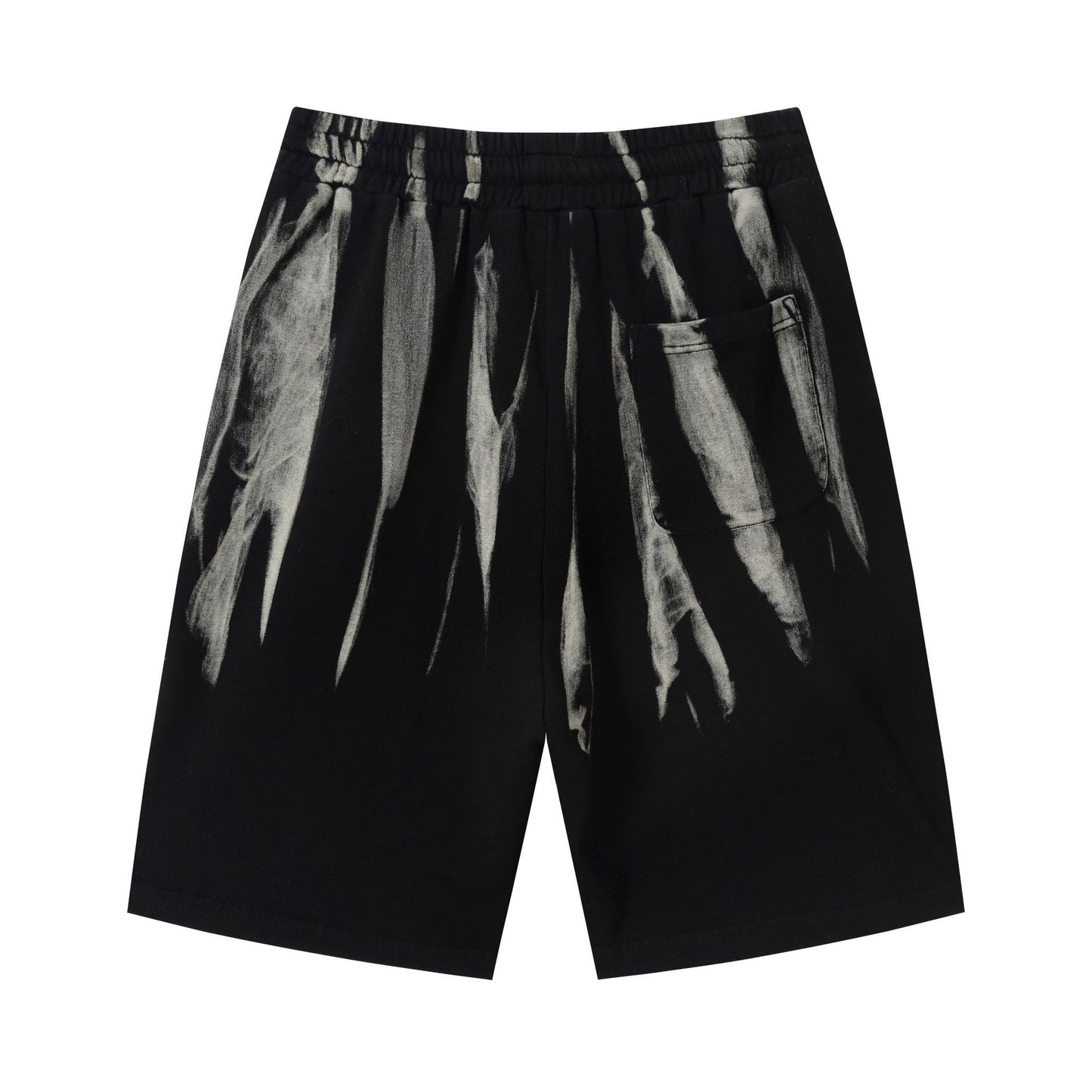 Drawstring Wash Tie-Dye Damage Half Sweatpants WN25589