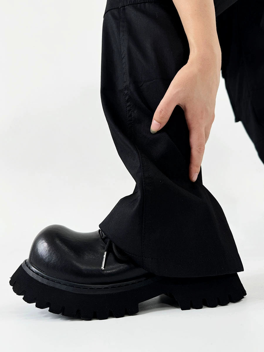 Large Toe Derby Design Leather Shoes WN19150