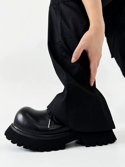 Large Toe Derby Design Leather Shoes WN19150