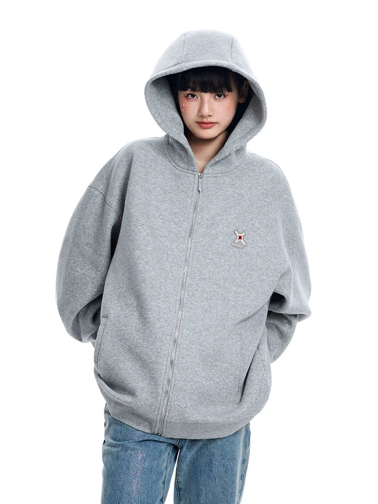 Thick Oversize Zipper Hoodie WN9756