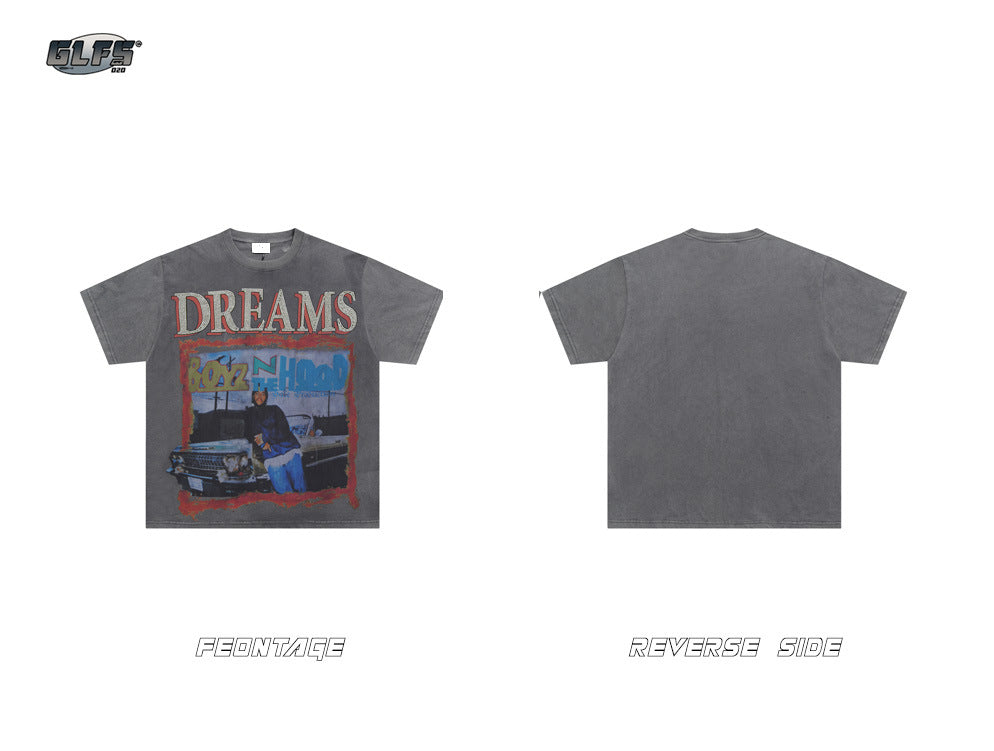 Letter Print Graphic Short Sleeve T-Shirt WN26509