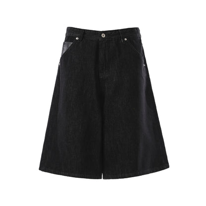 Raw Wash Wide Leg Denim Half Pants WN25701