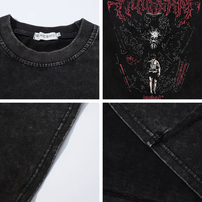 Washed Gothic Graphic Short Sleeve T-Shirt WN26780