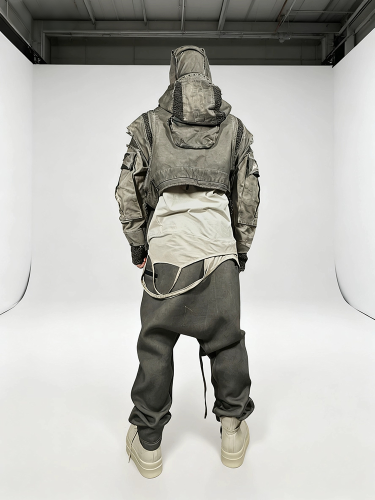 Deconstructed Detachable Hooded Short Jacket WN21999