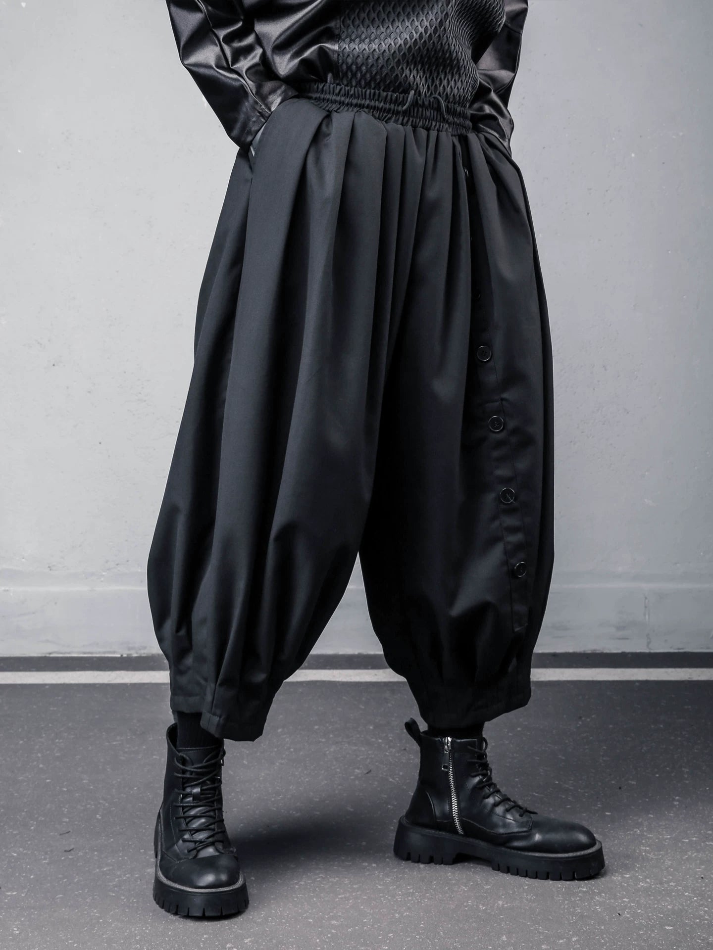 Draped Irregular Cropped Wide Leg Pants WN22572