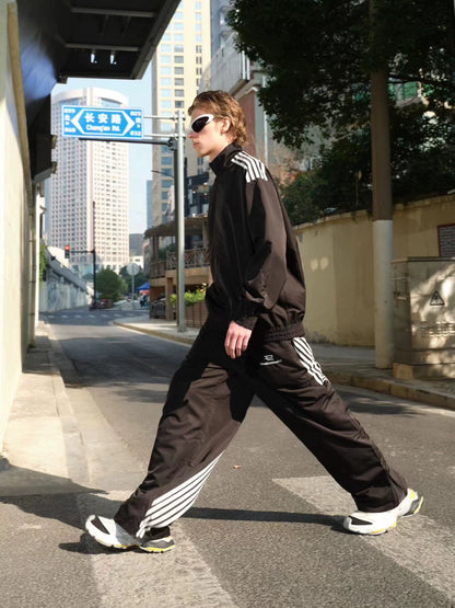 Stripe Oversize Nylon Jacket & Stripe Sporty Pants Setup WN21303