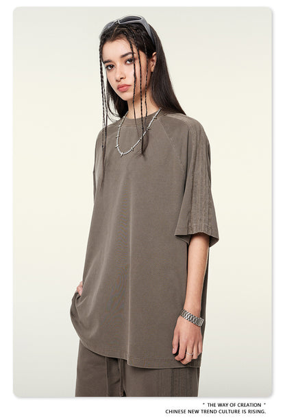 Oversize Washed Short-sleeve T-shirt WN6458