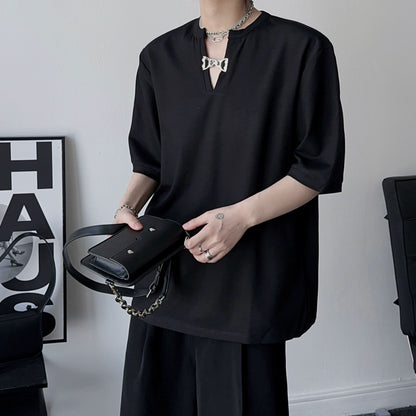 Minimalist V-Neck Short Sleeve T-Shirt WN19340