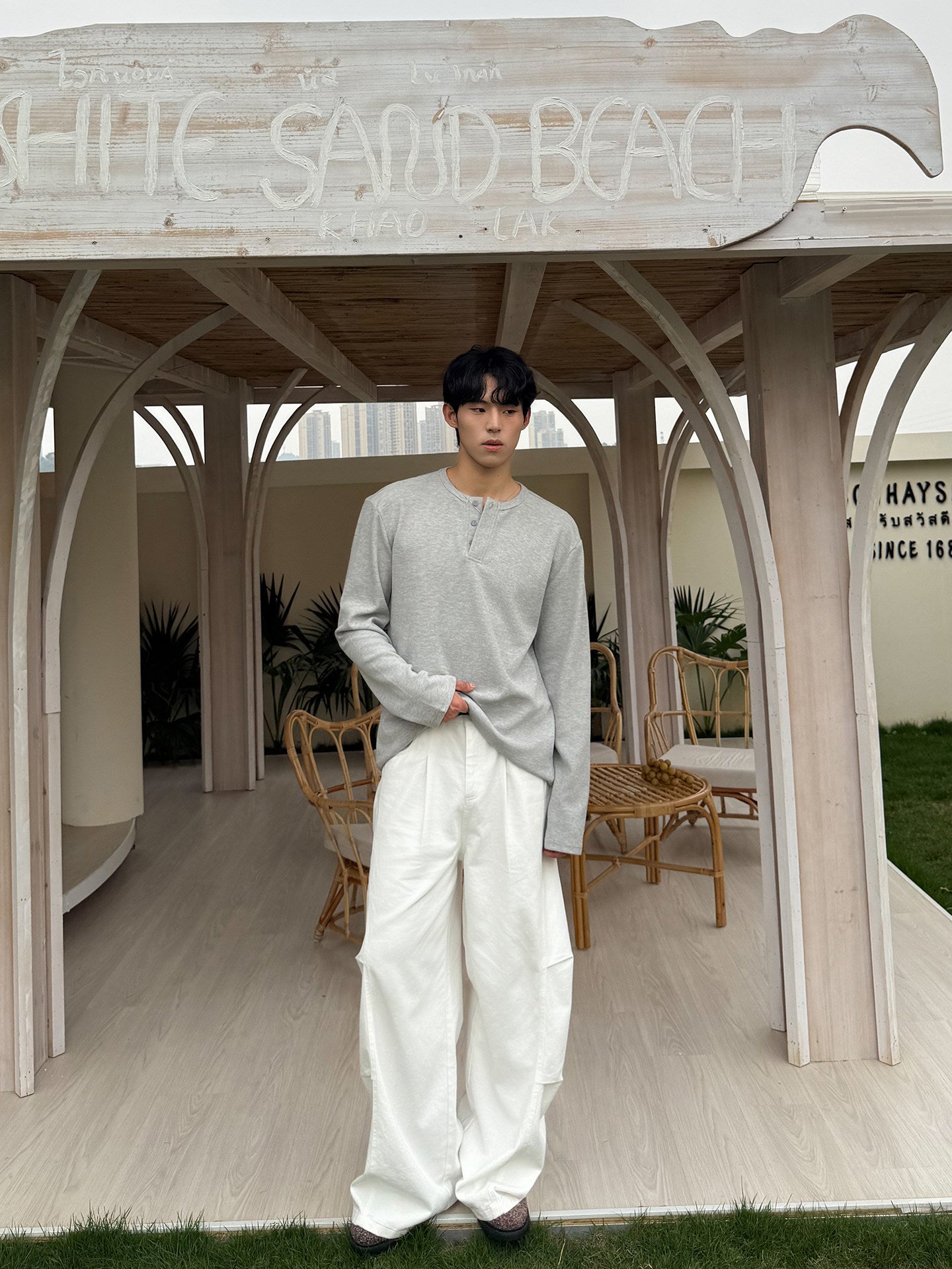 Button Henley Long Sleeve T-Shirt WN24928