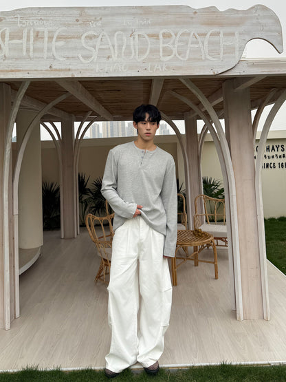 Button Henley Long Sleeve T-Shirt WN24928