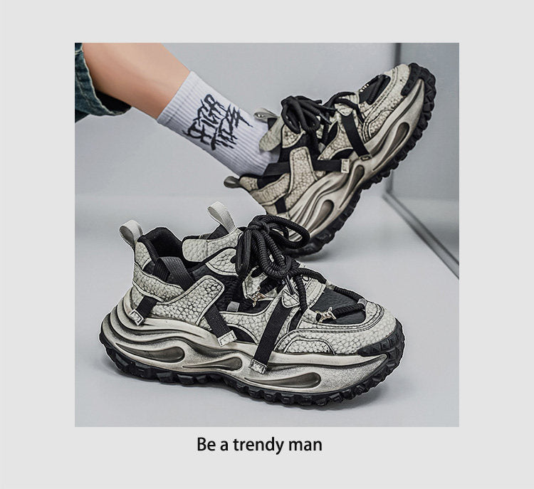 Washed Finish Platform Chunky Sneakers WN23361