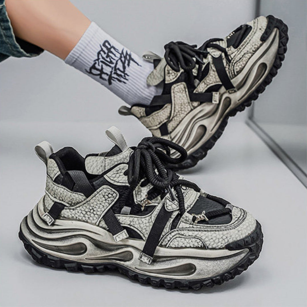 Washed Finish Platform Chunky Sneakers WN23361