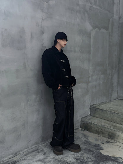 Toggle Closure Suede Short Jacket WN22955