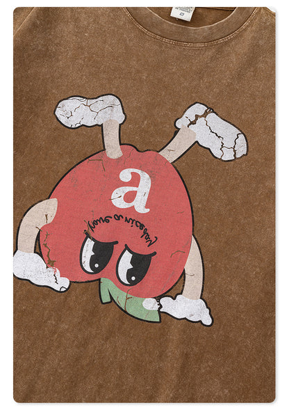 Washed Pure Cotton Print Long Sleeve T-Shirt WN7895