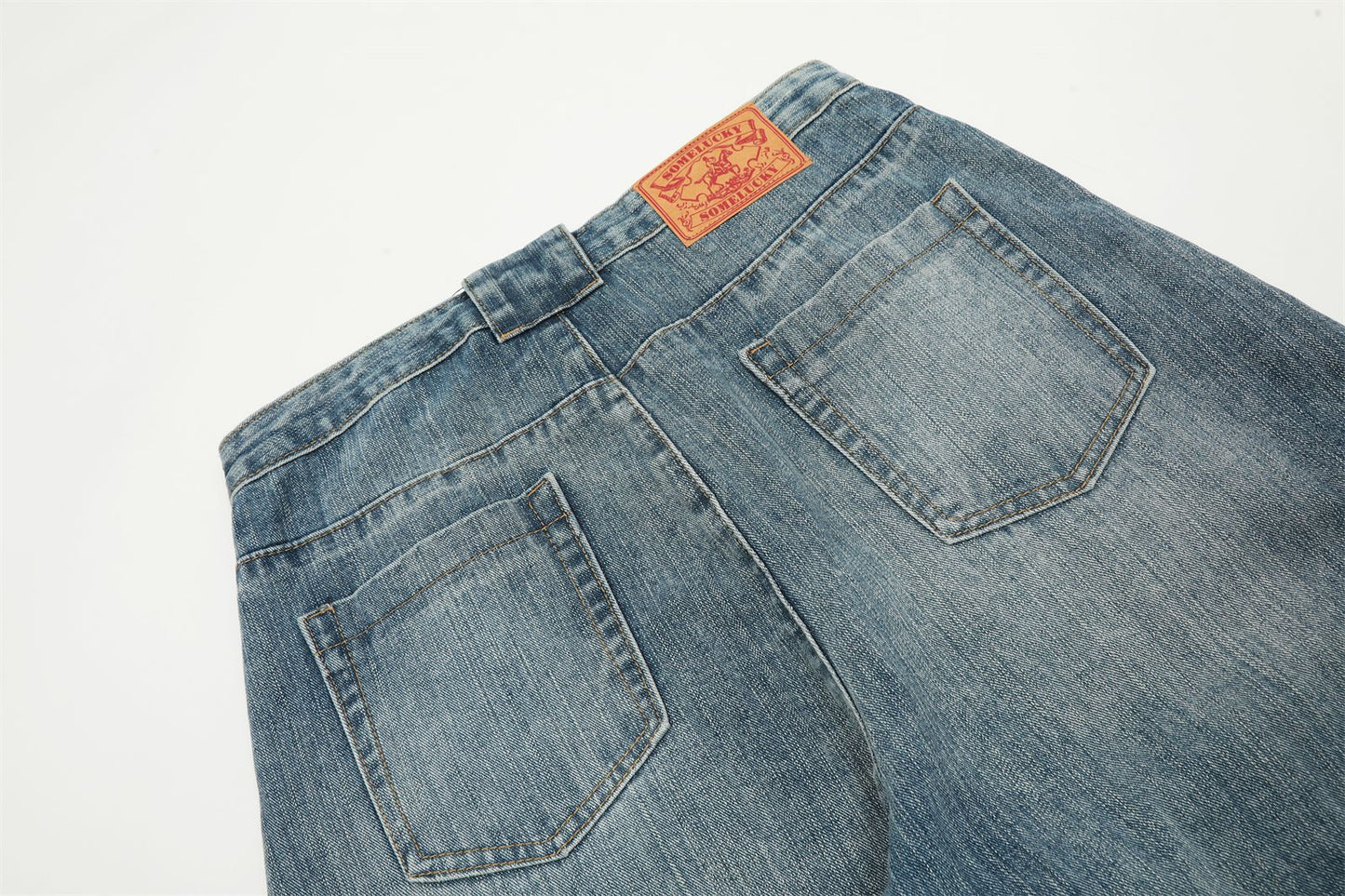 Washed Baggy Wide-Leg Denim Jeans WN11249