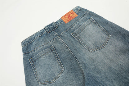 Washed Baggy Wide-Leg Denim Jeans WN11249