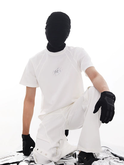 Metal Lettering Short Sleeve T-Shirt WN18694