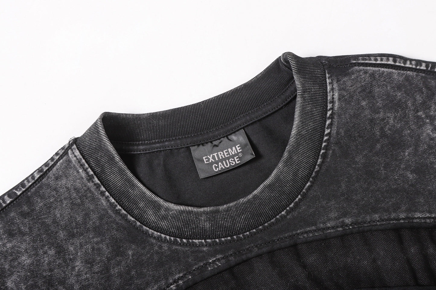 Washed Panel Design Short Sleeve T-Shirt WN25401