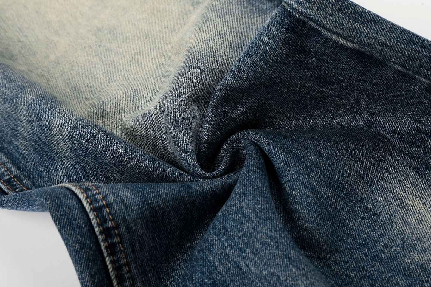 Washed Whiskers Lightning Wide Leg Denim Jeans WN25826