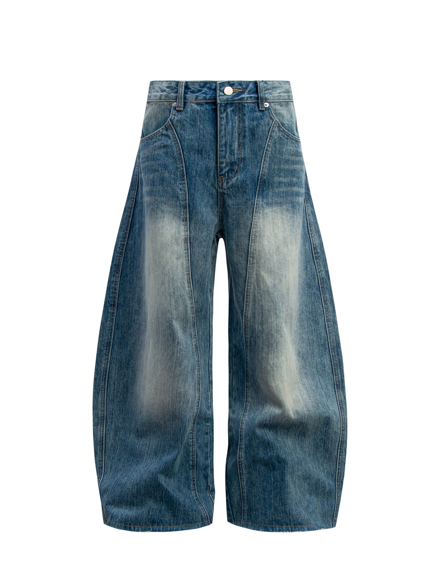 Washed Panel Wide Leg Denim Jeans WN26274