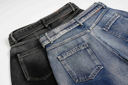 Denim Workwear Wide Leg Half Pants WN27941
