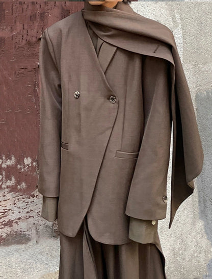 Cape Design Oversize Tailored Jacket WN19978