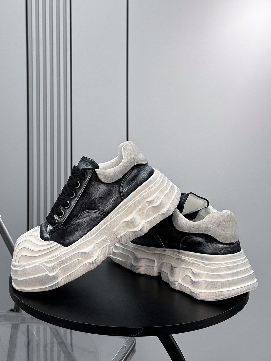 Washed Platform Chunky Sole Sneakers WN24604