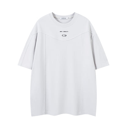 Patchwork Letter Print Short Sleeve T-Shirt WN15062