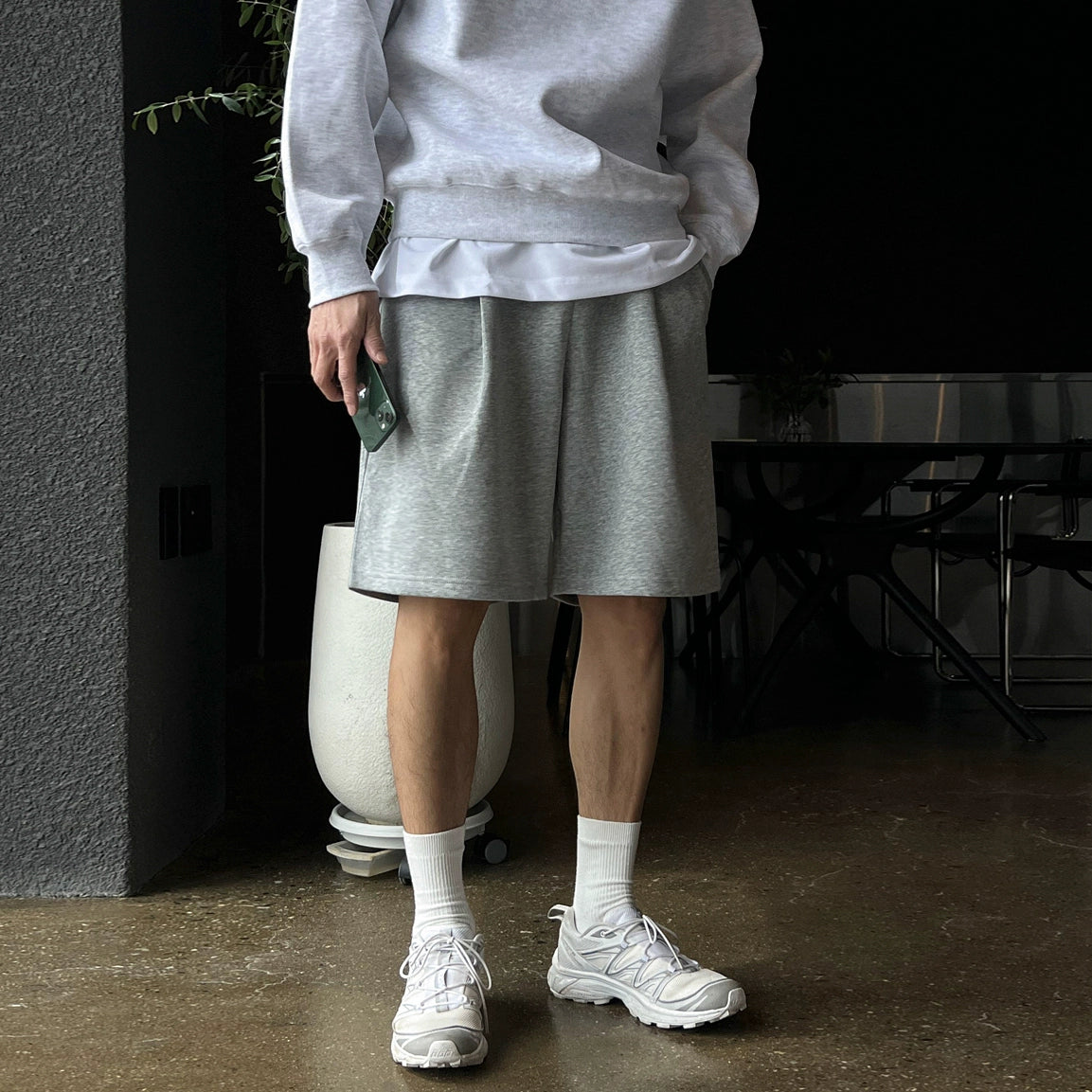 Plain Wide Leg Half Pants WN20282