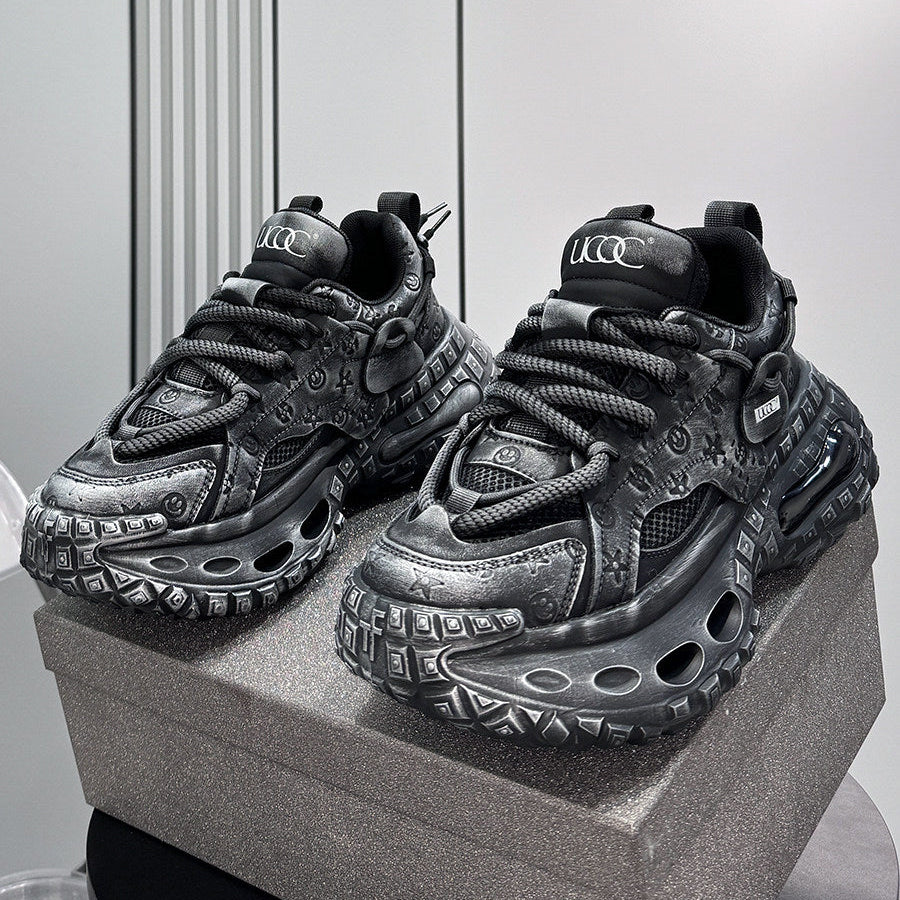 Embroidery Rope Lace Chunky Sole Sneakers WN24667