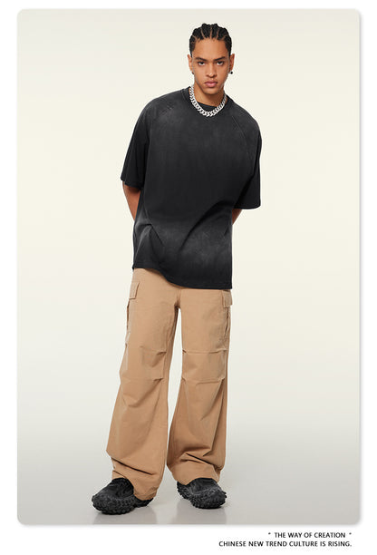 Washed Gradient Raglan Sleeve T-Shirt WN6065