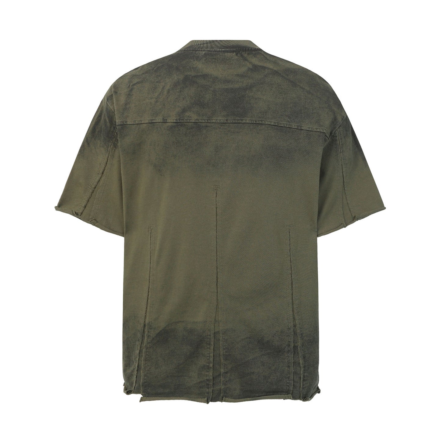 Washed Panel Raw Hem Short Sleeve T-Shirt WN26766