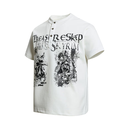 Air Layer Button Art Print Short Sleeve T-Shirt WN25998