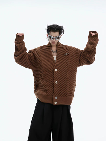 Heavyweight Oversize V-neck Kint Cardigan WN8666