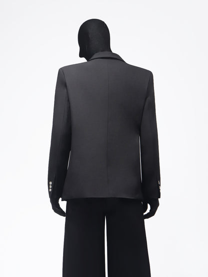 Shoulder-Pad Lace-Up Tailored Jacket & Straight Trousers Setup WN23674