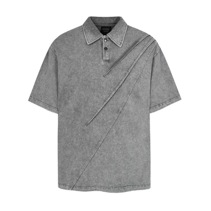 Washed Pleat Short Sleeve Polo Shirt WN26782