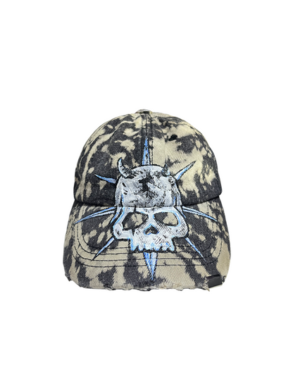 Tie-Dye Washed Skull Design Cap WN21148