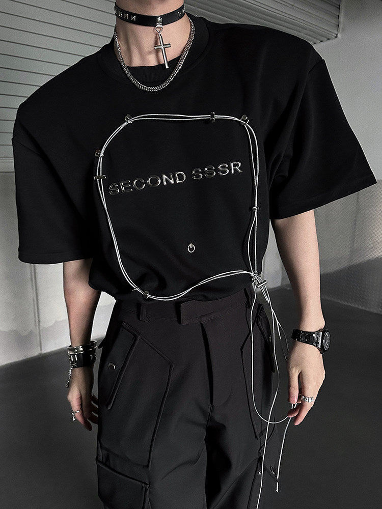 Oversize Letter Print Short Sleeve T-Shirt WN25079