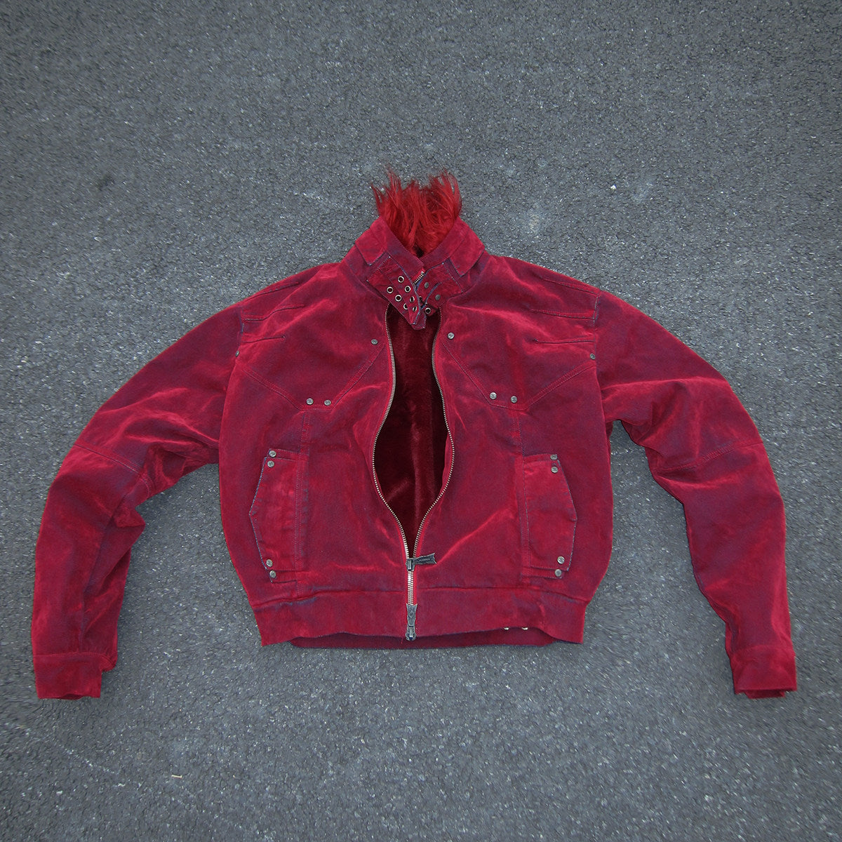 Fur Collar Zipper Denim Jacket WN27466