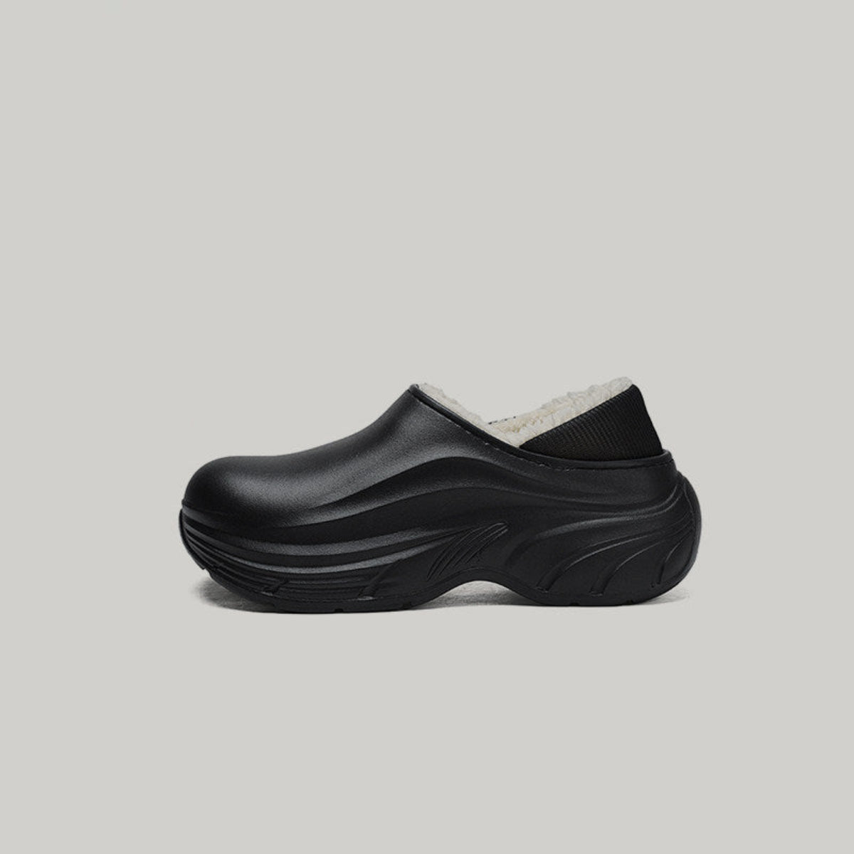 Fake Fur Lined Platform Slip-On Mules WN23445