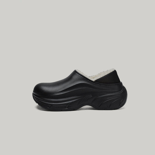 Fake Fur Lined Platform Slip-On Mules WN23445
