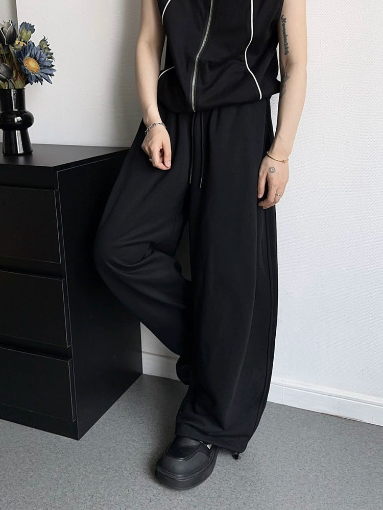 Sporty Wide Leg Sweat Pants WN19371