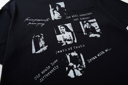 Portrait Letter Print Short Sleeve T-Shirt WN25522