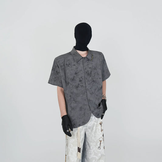 Tie-Dye Oversize Wrinkle-Resistant Short Sleeve Shirt WN17399